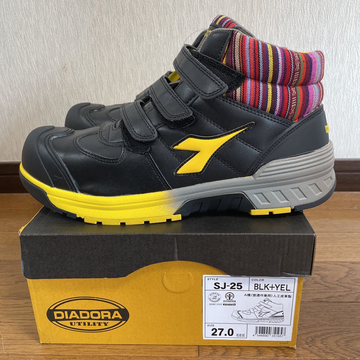  ディアドラ ＳＪー２５ ＢＬＫ＋YＥＬ ２７ ０cm ＤＩＤＡＤＯＲＡ 黒 黄 作業靴 ワークブーツ ２７ ０cm ＥＥＥ(27.0cm)｜売買されたオークション情報、yahooの商品情報をアーカイブ公開 - オー 27.0cm