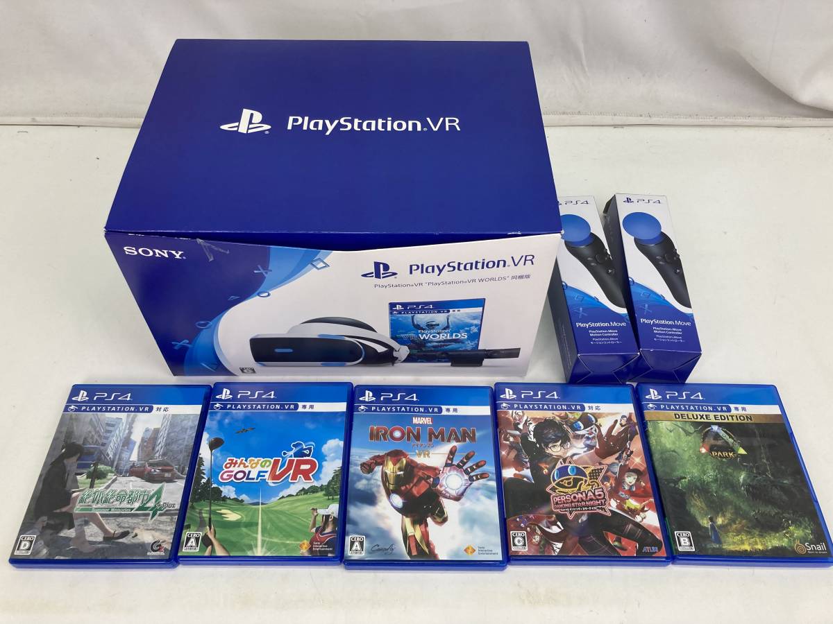05662】[1円～]PSVR + モーションコントローラー(2個) + PS4 VR 