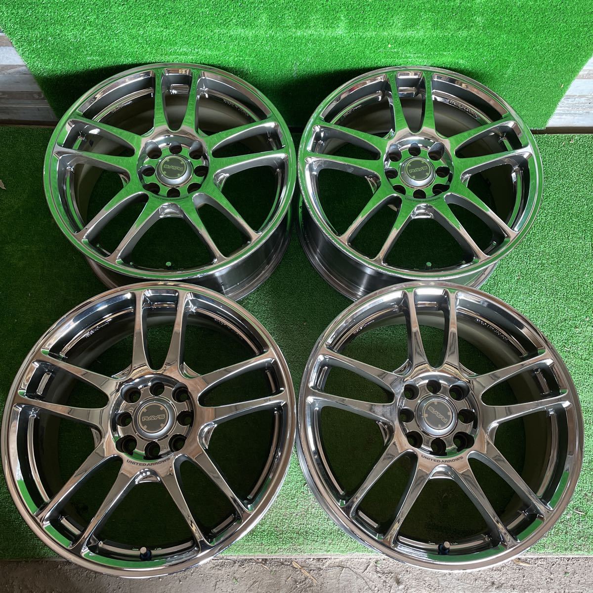208】RAYS UNITED ARROWS WR 17×7.0J +42 4穴 100・114.3 マルチ  