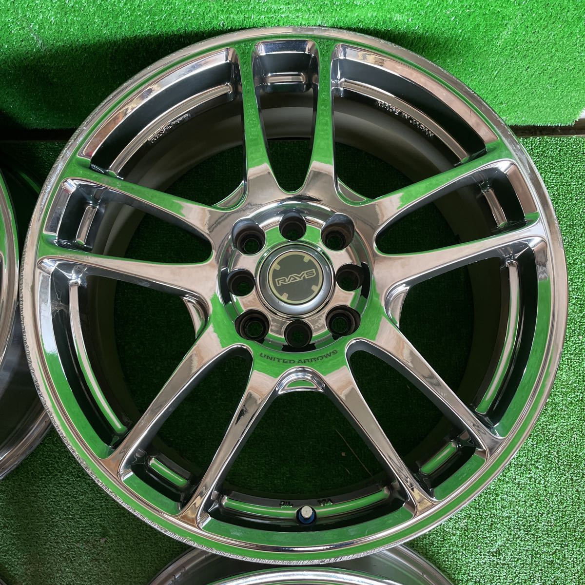 208】RAYS UNITED ARROWS WR 17×7.0J +42 4穴 100・114.3 マルチ  