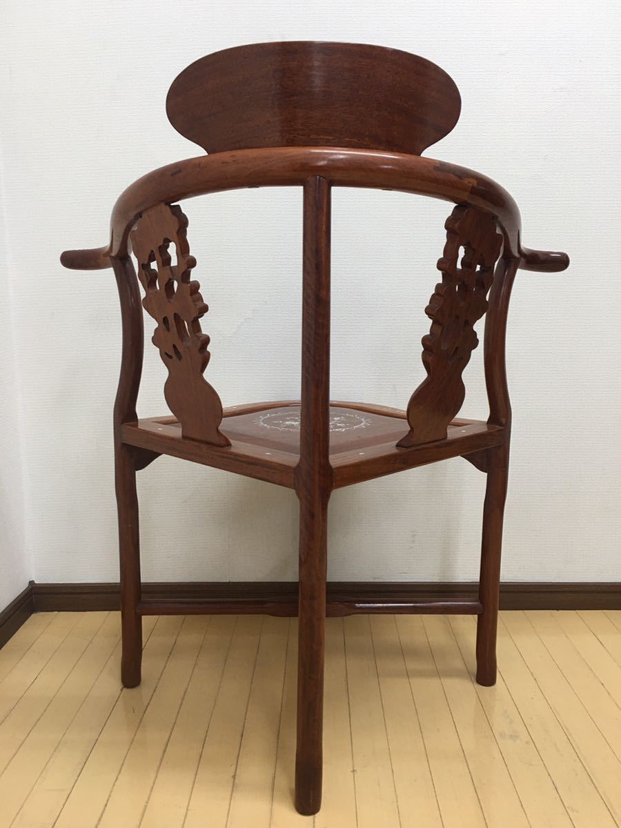 螺鈿細工 唐木家具 椅子 アームチェア 螺鈿細工 唐木家具 椅子 アームチェア 螺鈿細工 唐木家具 椅子 チェア