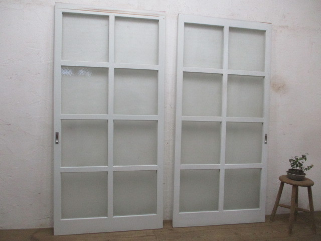 【新作入荷，得価】 タM093 3 H176 5cm&times;W84 5cm &times;２枚 可愛いペンキの素敵な木製ガラス戸 建具 引き戸 カフェ 喫茶店 サッシ 雑貨屋L下(建具)｜売買されたオークション情報、yahooの商品情報をアーカイブ公開 - 建具
