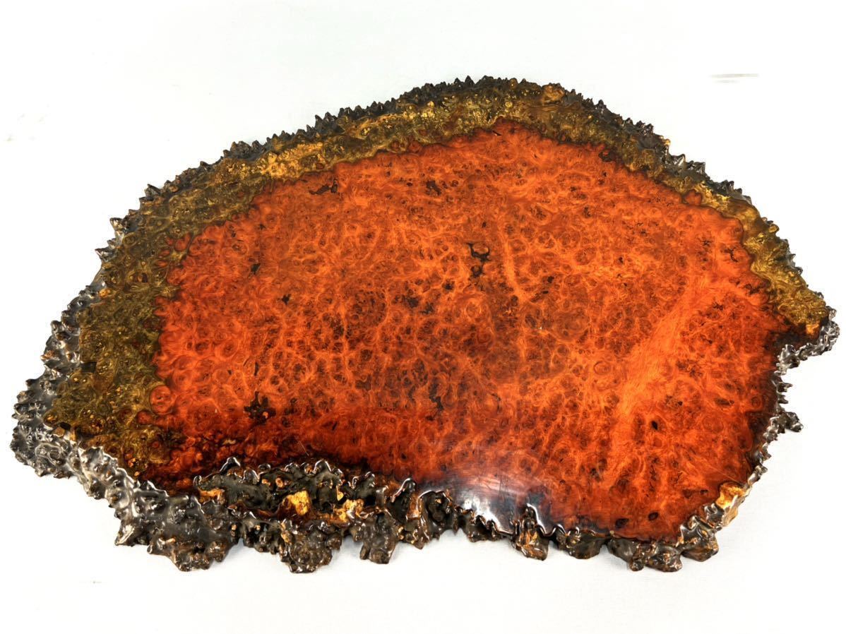 花梨 玉杢 葡萄杢 瘤材 敷板 幅68×50cm 厚み2.4cm 重さ4.4kg 煎茶道具