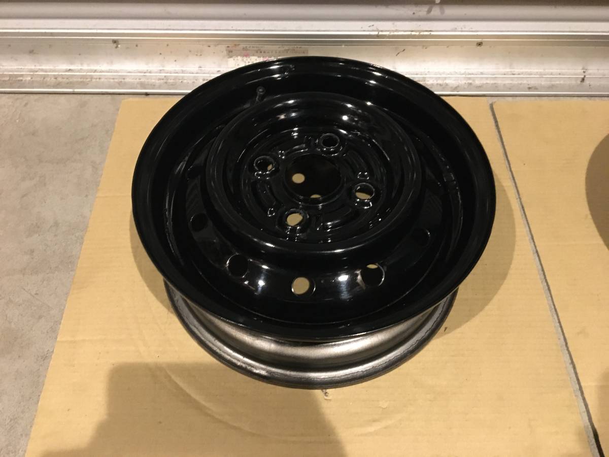 スズキ 純正 鉄ホイール 12インチ 12×4J 4H PCD100 4本セット 黒 塗装
