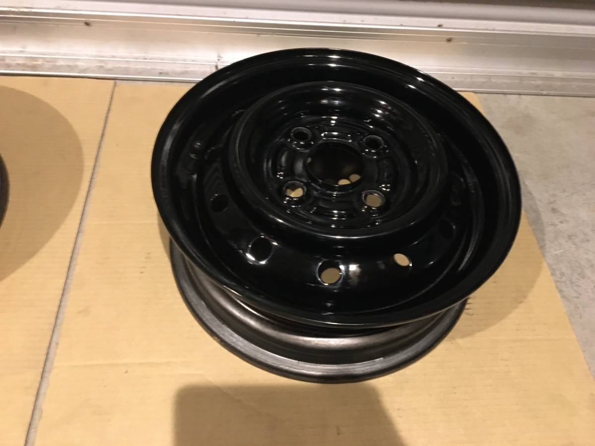 スズキ 純正 鉄ホイール 12インチ 12×4J 4H PCD100 4本セット 黒 塗装