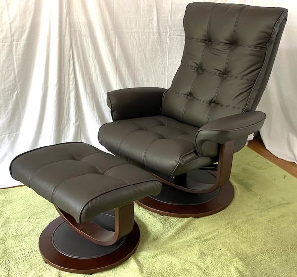 T312】手渡し可 美品 一人掛けソファ オットマン付き リクライニング