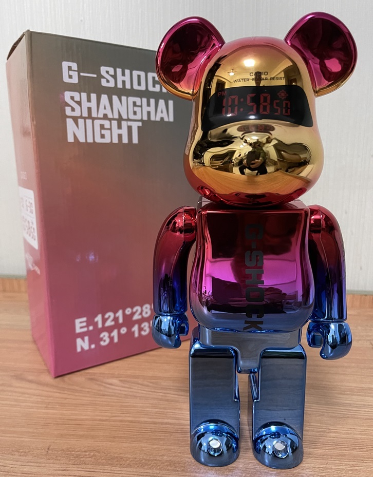 ベアブリック BE@RBRICK x G-Shock Shanghai Night メッキ casio 400 