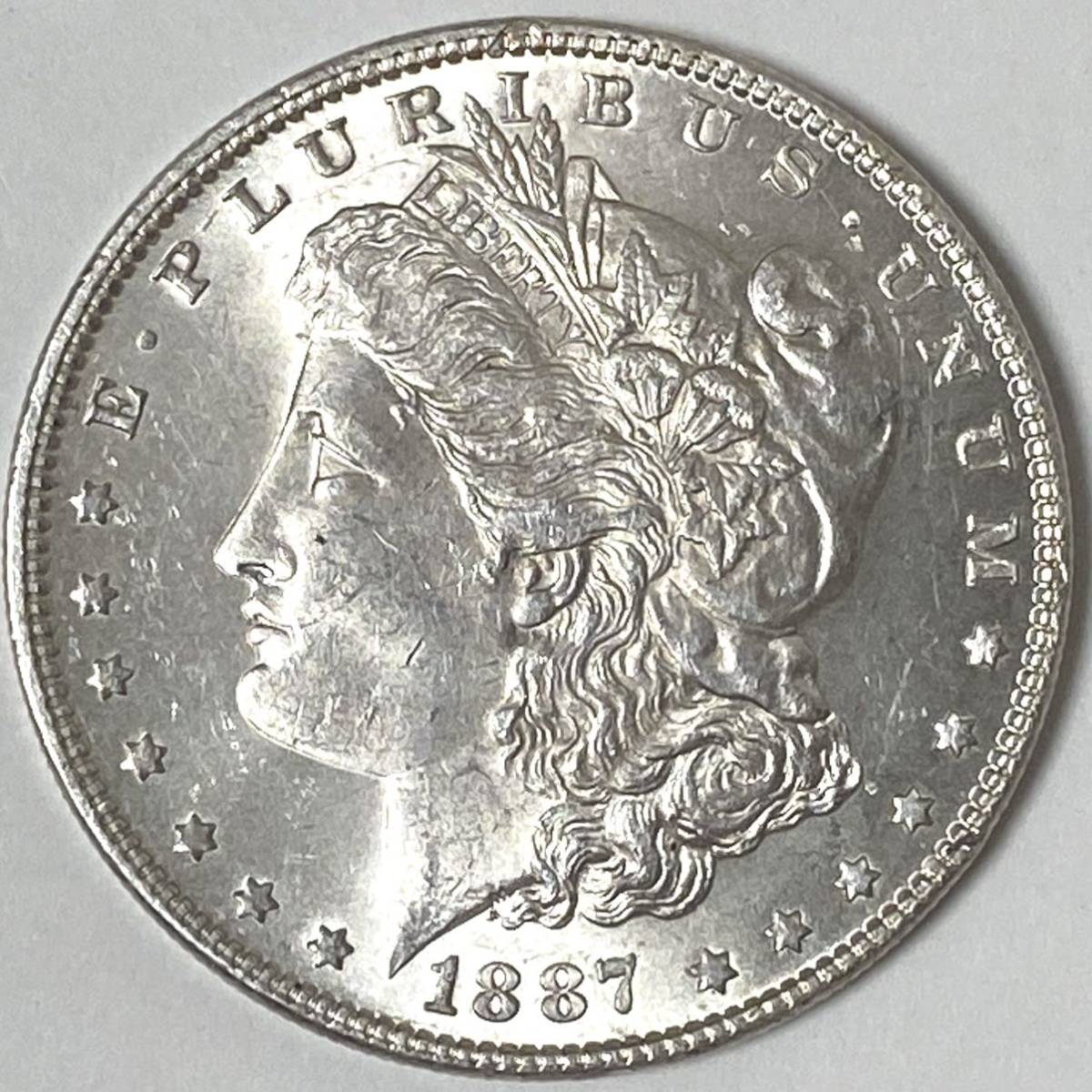 1887 アメリカ　モルガンダラー　銀貨　　約26.7g モルガンダラー 1887年 アメリカ $1 MS64 NGC認定コイン（モルガン銀貨