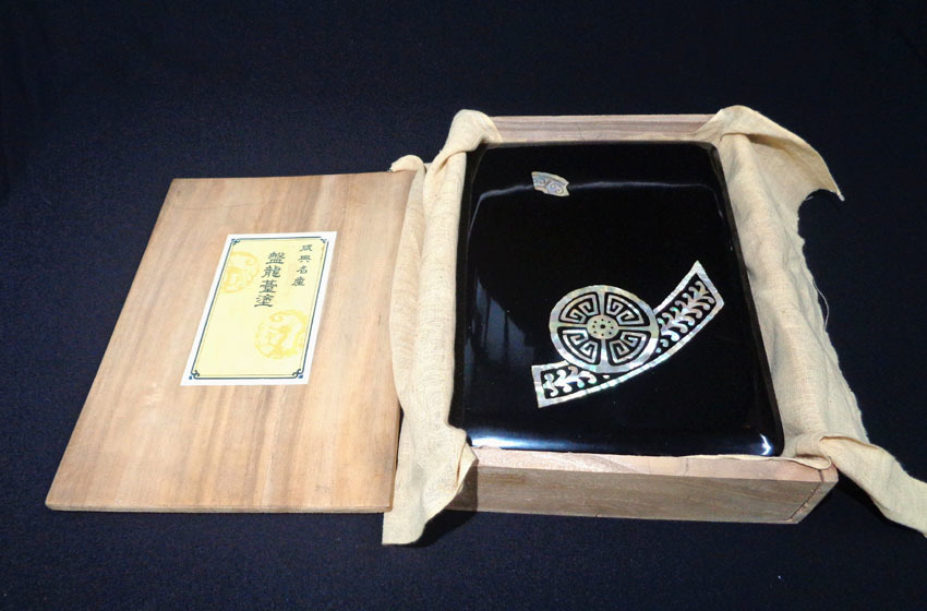 ○漆器○ 塗師 春江 『秋草絵中棗』 共箱 【茶道具 桔梗】 茶道具 薄茶