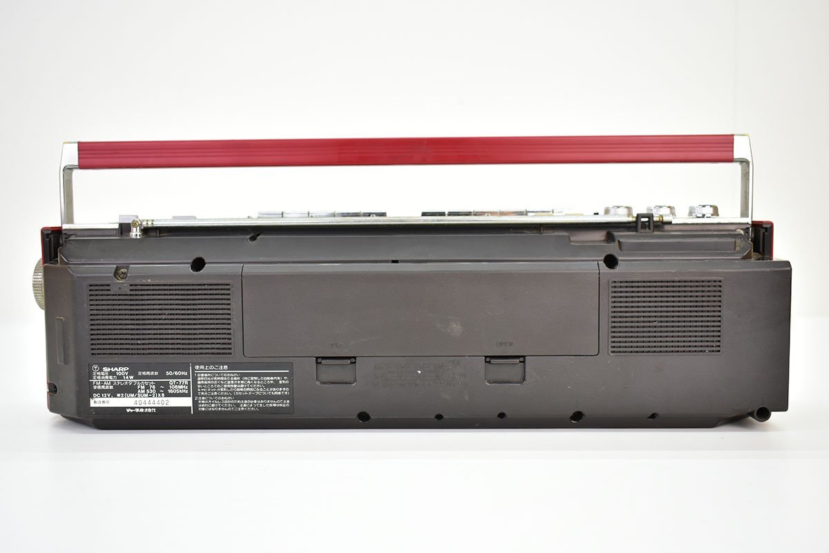 SHARP QT-77R ダブルラジカセ レッド 再生OK[シャープ][Wカセット 