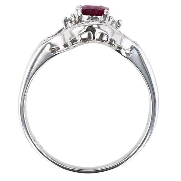 Pt900 プラチナ リング ルビー0.70ct ダイヤモンド0.44ct オーバル 