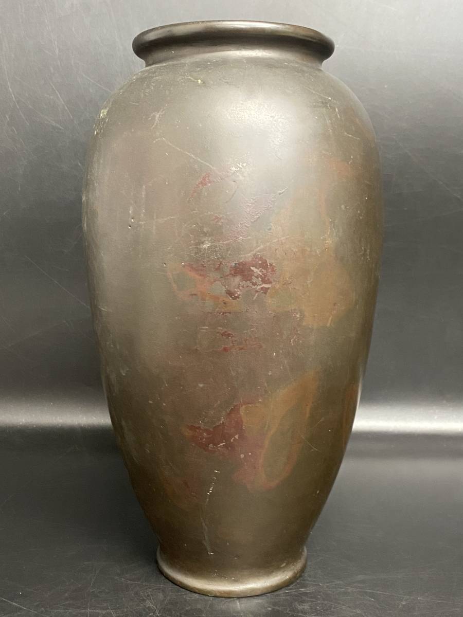 茶道具 花入 青銅花瓶 人間国宝 高橋敬典作 共箱付き サイズ高さ28cm