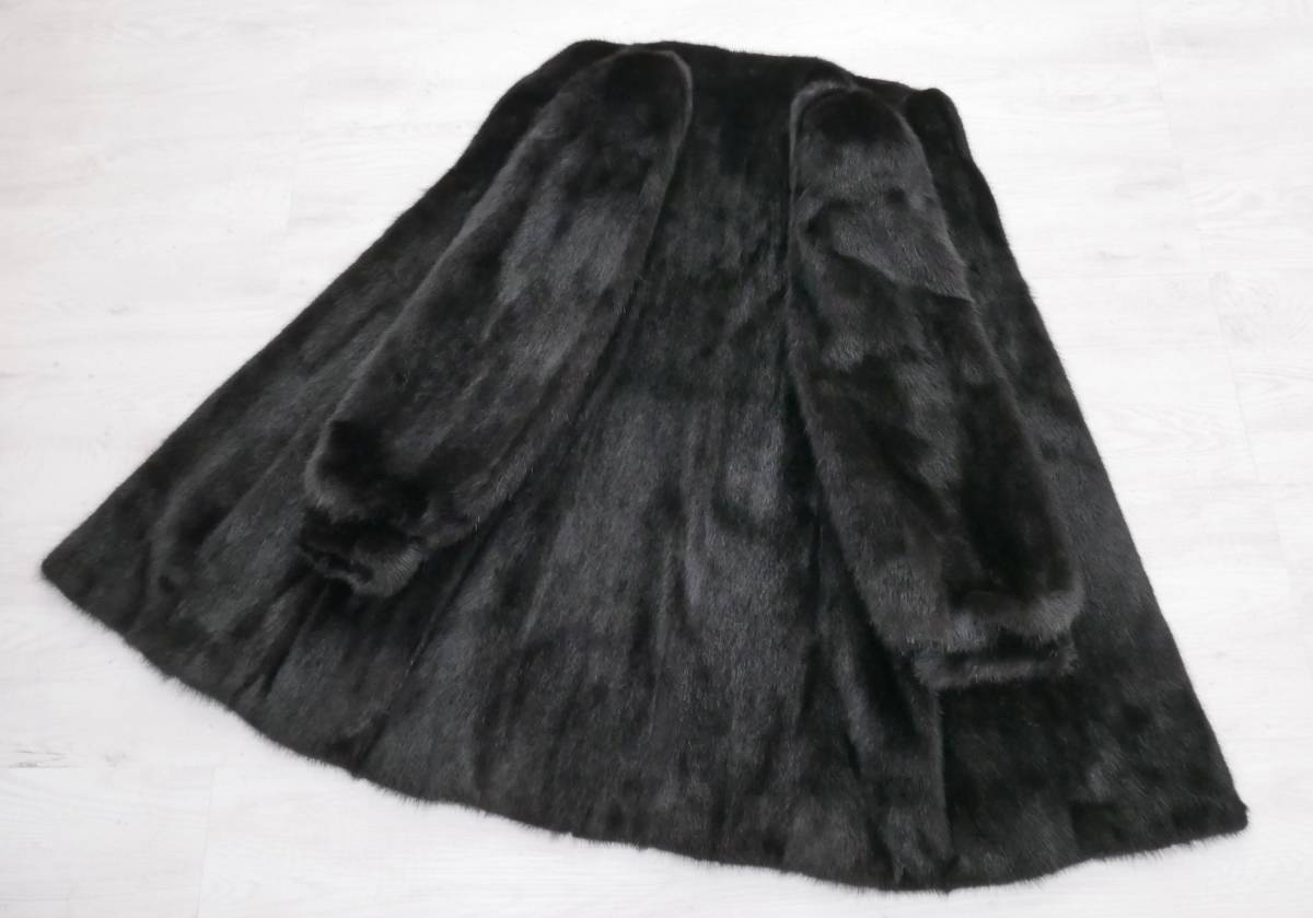 ■ブラックミンク■セミロングコート■着丈84cm■フォーマルスタイル■