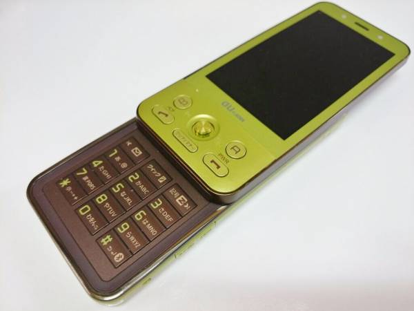 NF☆中古品/安心補償☆SA002 グリーン □au スライド ガラケー(京セラ