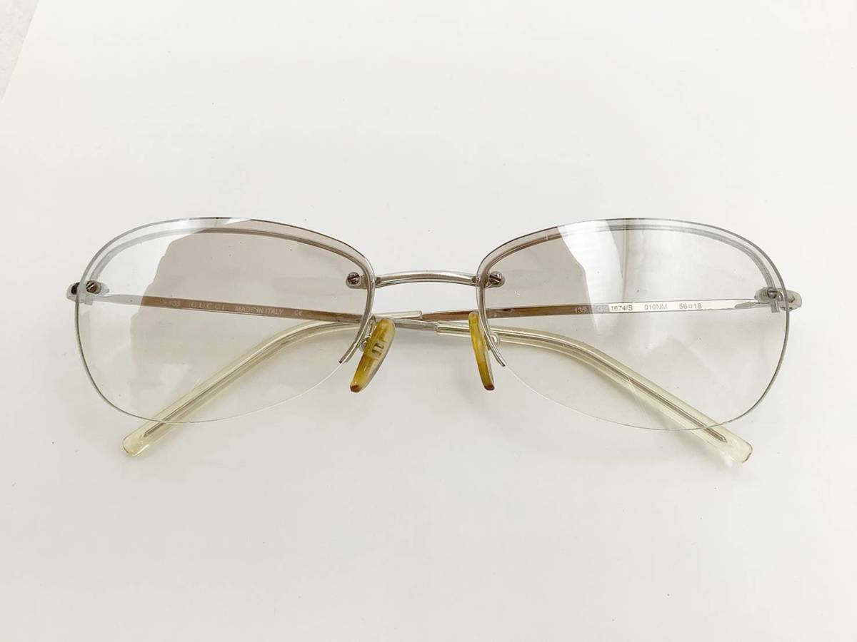 ◇眼鏡◇GUCCI グッチ 135 GG 1674/S 010NM 56□18 メガネ 色眼鏡 6C 