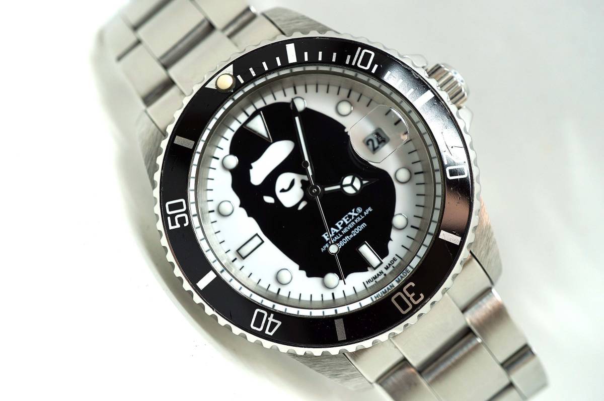 1円～A BATHING APE BAPEX サルマリーナ 猿顔 自動巻き エイプ 