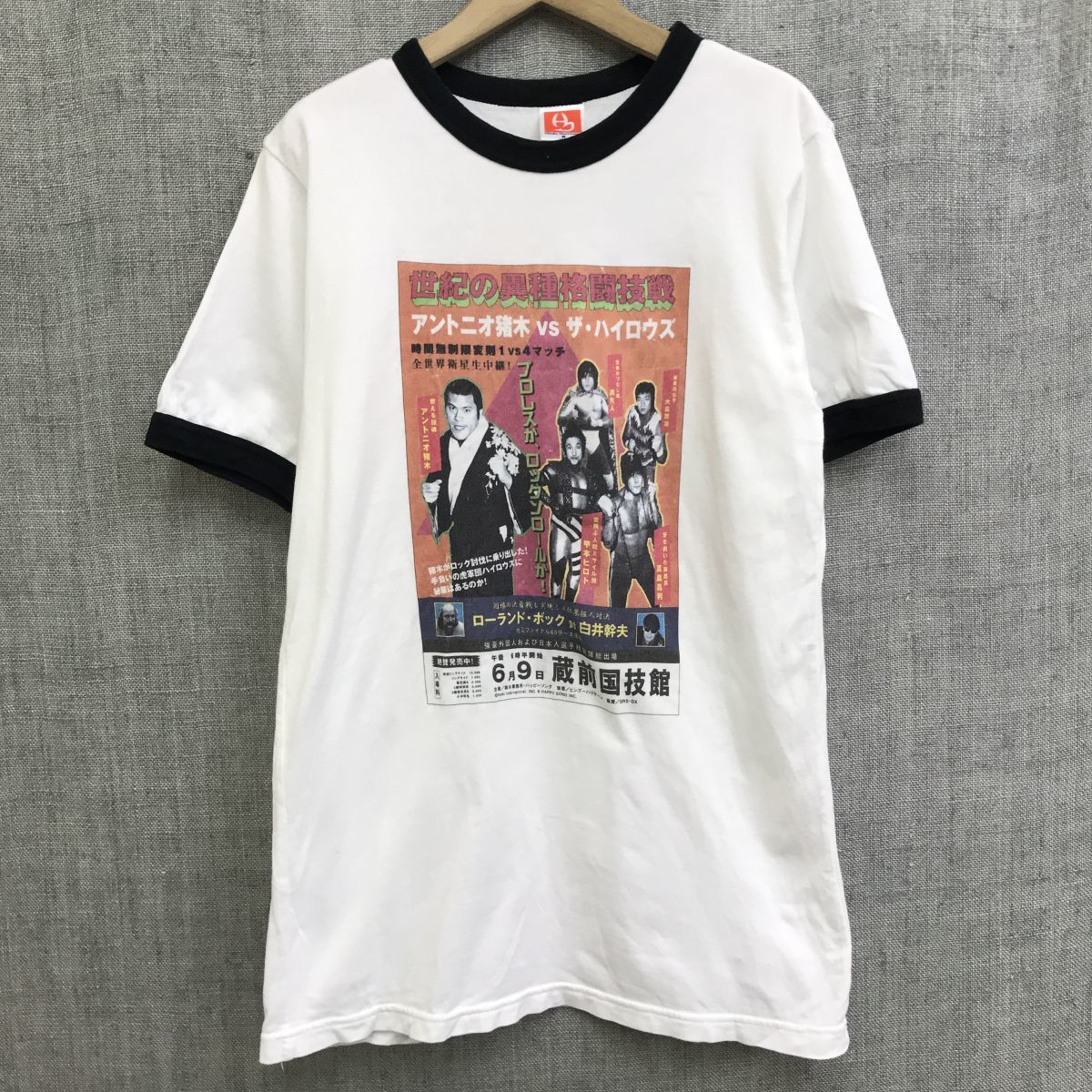 R1424-O Hindu Hurricane リンガーTシャツ sizeS ホワイト 白 ブラック 