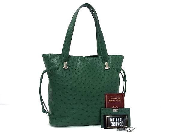【新作入荷，新作入荷，HOT】 1円 極上 本物 JRA公認 オーストリッチ トートバッグ ショルダーバッグ 手提げ 肩掛け レディース グリーン系 AB1661クC(オーストリッチ)｜売買されたオークション情報、yahooの商品情報をアー オーストリッチ