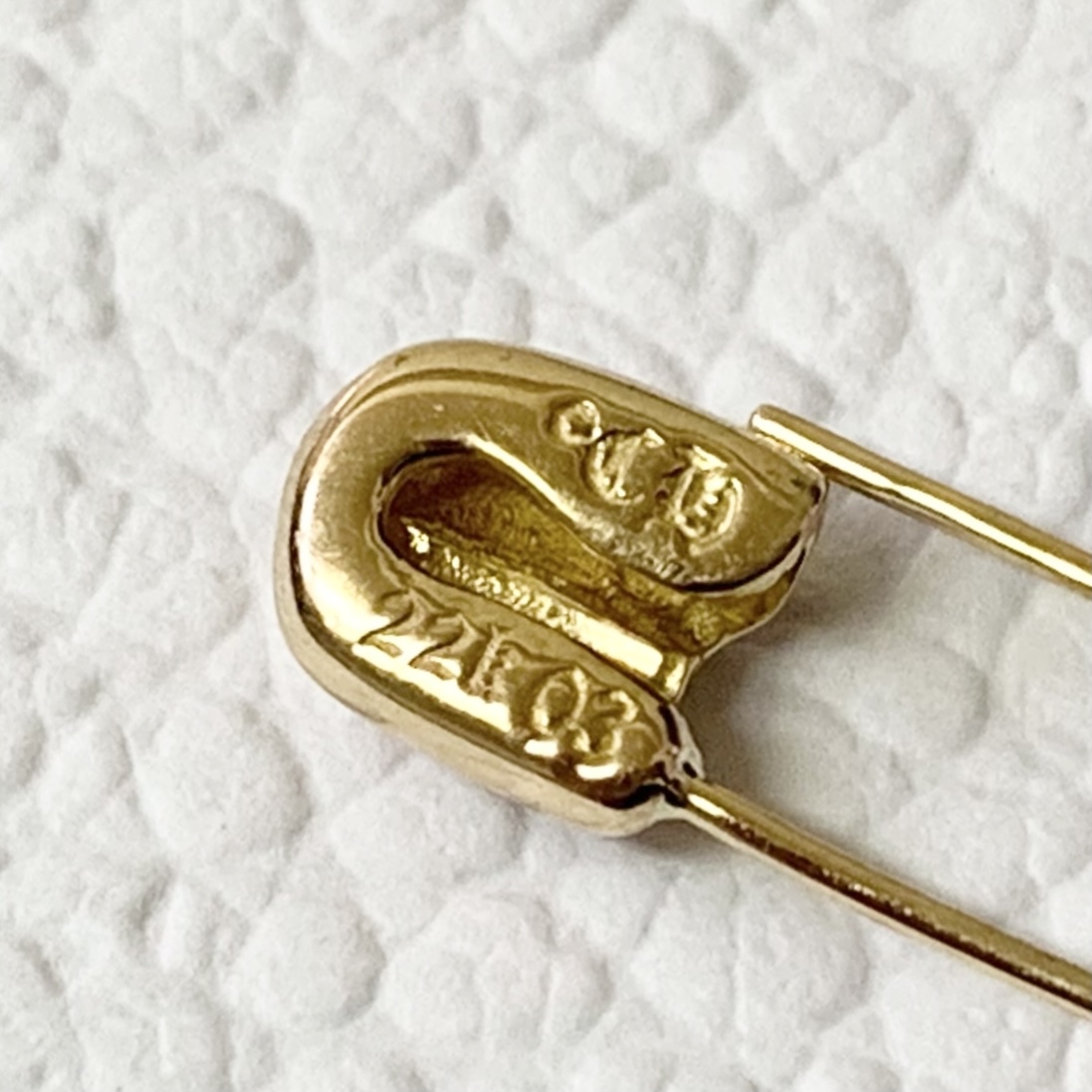 クロムハーツ 22k セーフティ ピン 安全ピン 1Pダイヤ ピアス 送料無料 