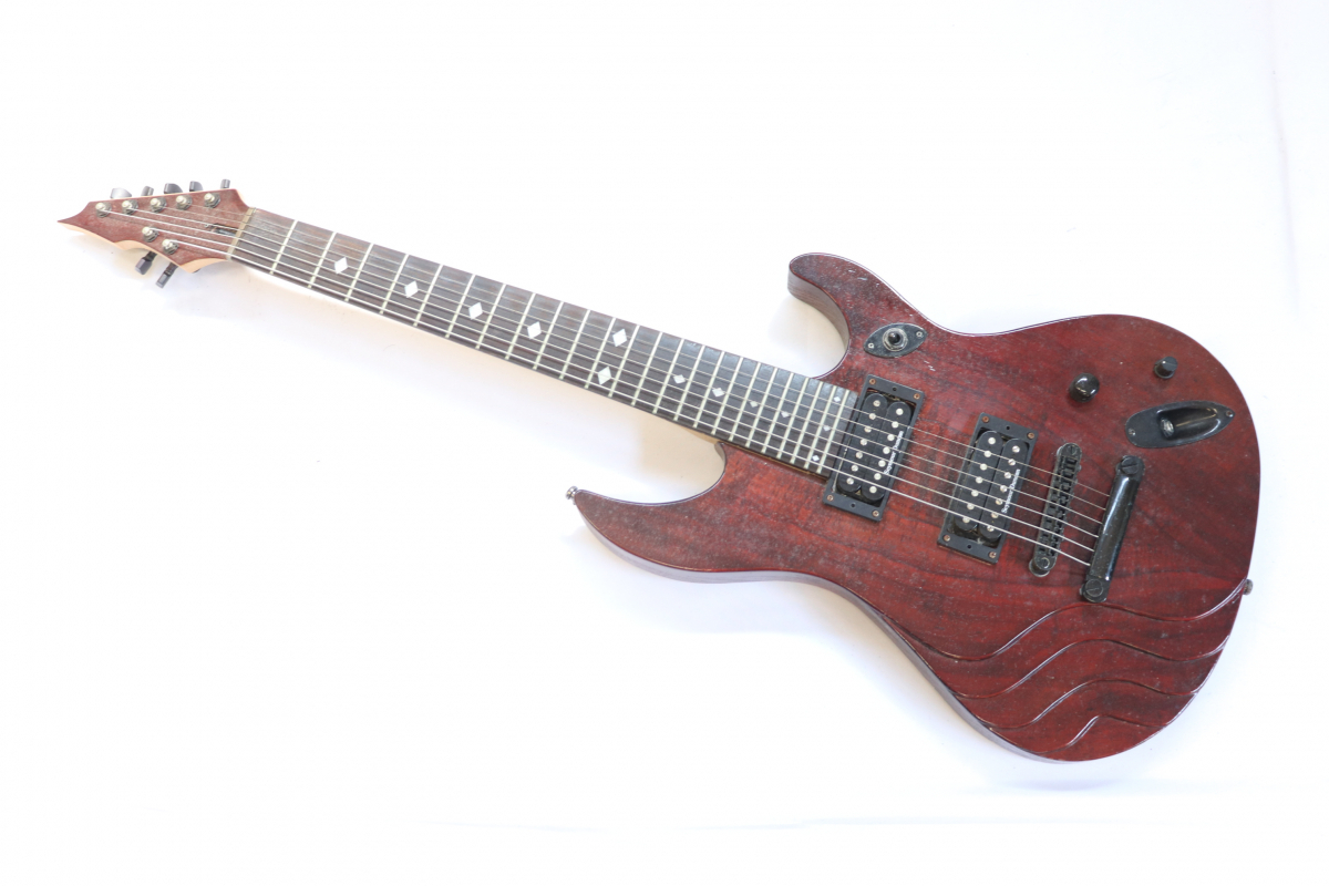 ギター　楽器 ト葛】 SCHECTER シェクター 7弦 エレキギター 木目 ブラウン バンド