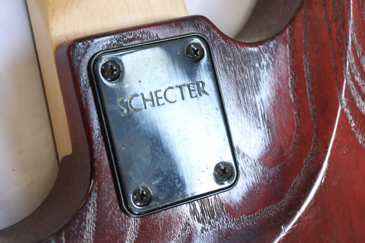 ト葛】 SCHECTER シェクター 7弦 エレキギター 木目 ブラウン バンド