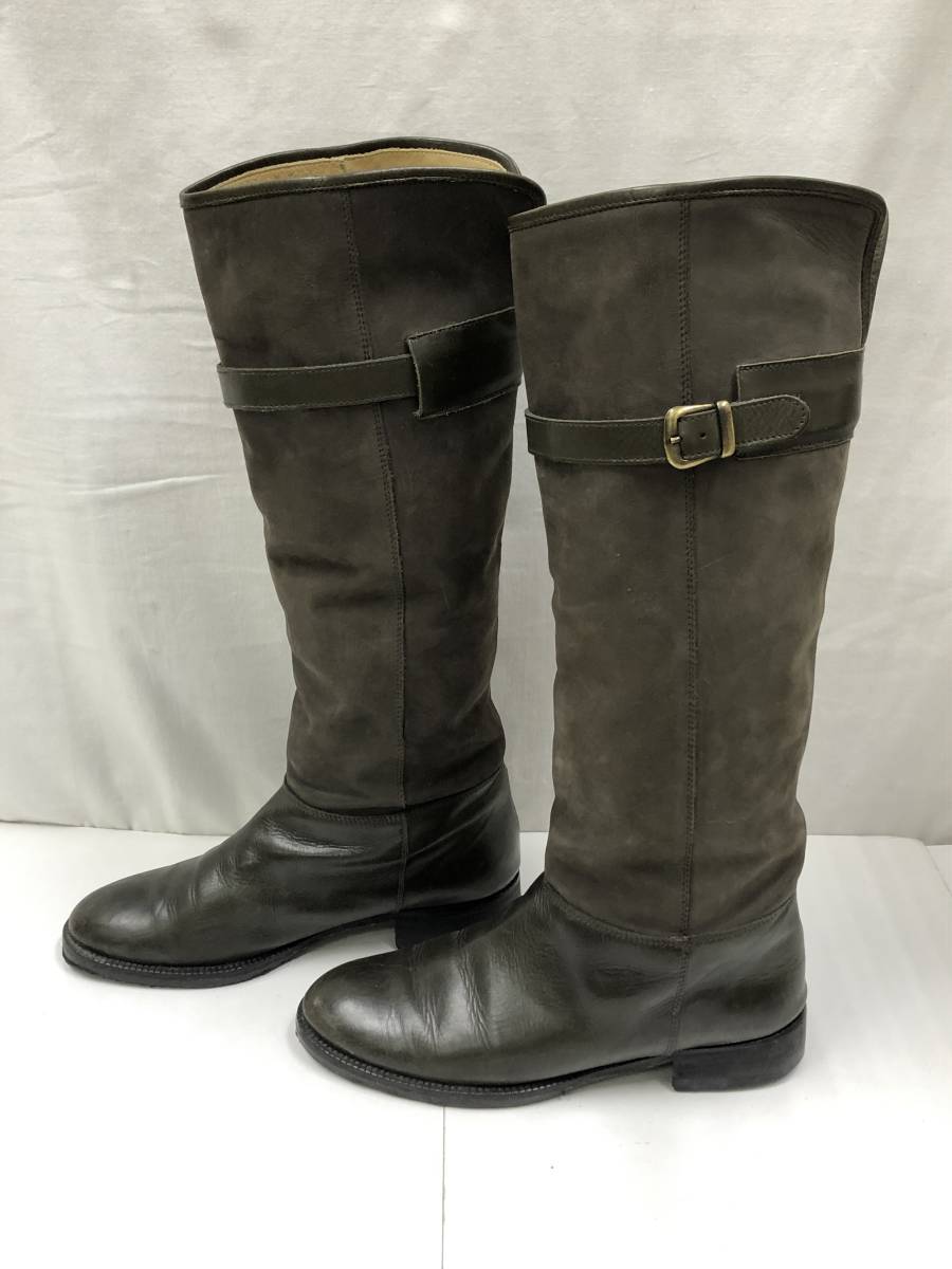 CORSO ROMA 9 ロングブーツ レザー 39 カーキ×ブラウン レディース 本革 コルソローマ ノーヴェ 22070602