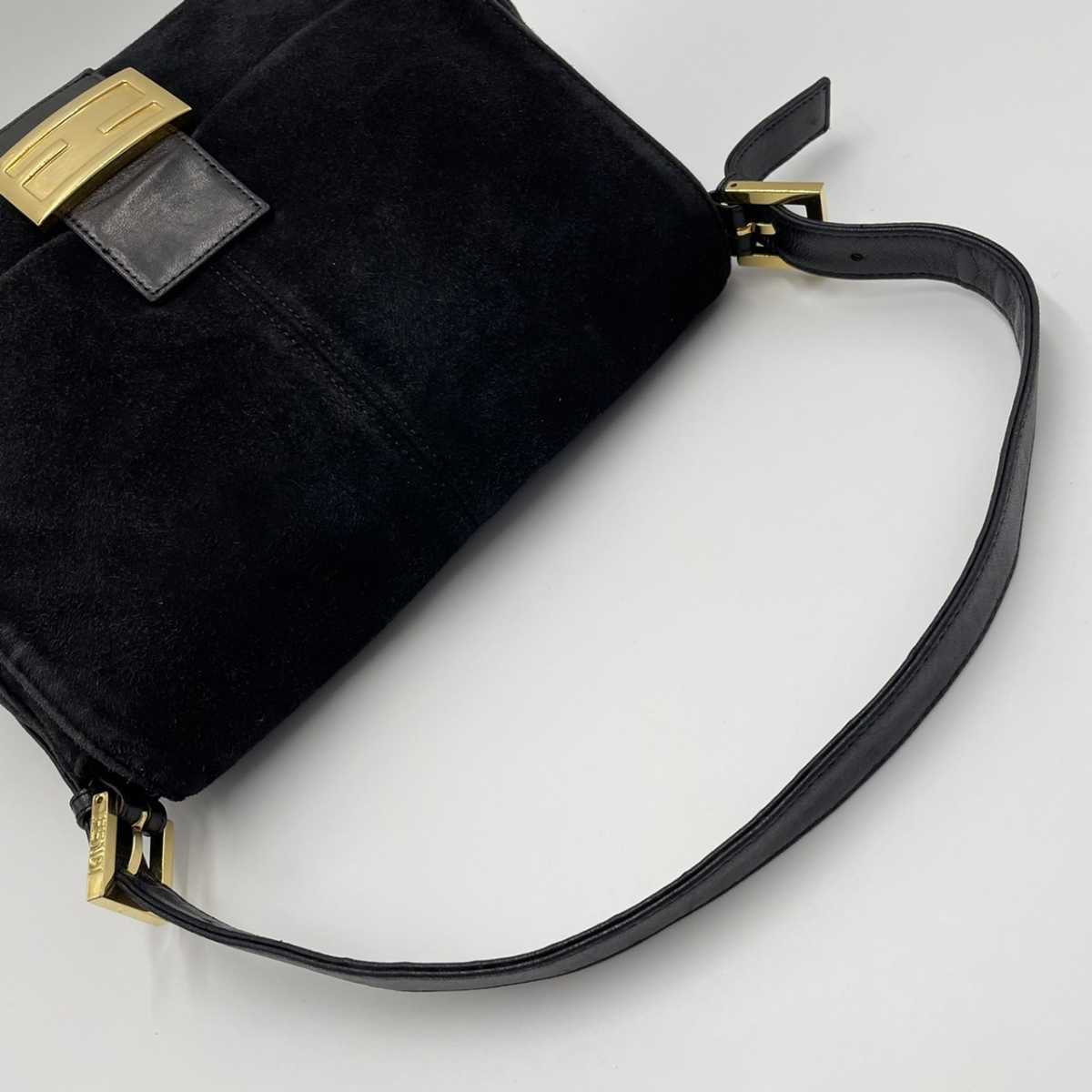 極美品 フェンディ FENDI マンマバケット ベロア ハンドバッグ 