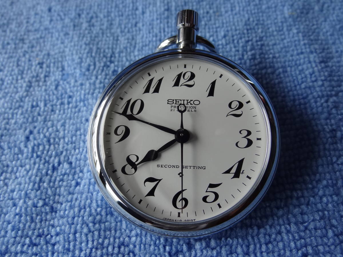 セイコー鉄道懐中時計　機械式手巻き　3針61系　動作良好　下げ組紐付き　美品 SEIKO 手巻き 鉄道時計 懐中時計 機械式 動作品 希少品 セイコー鉄道