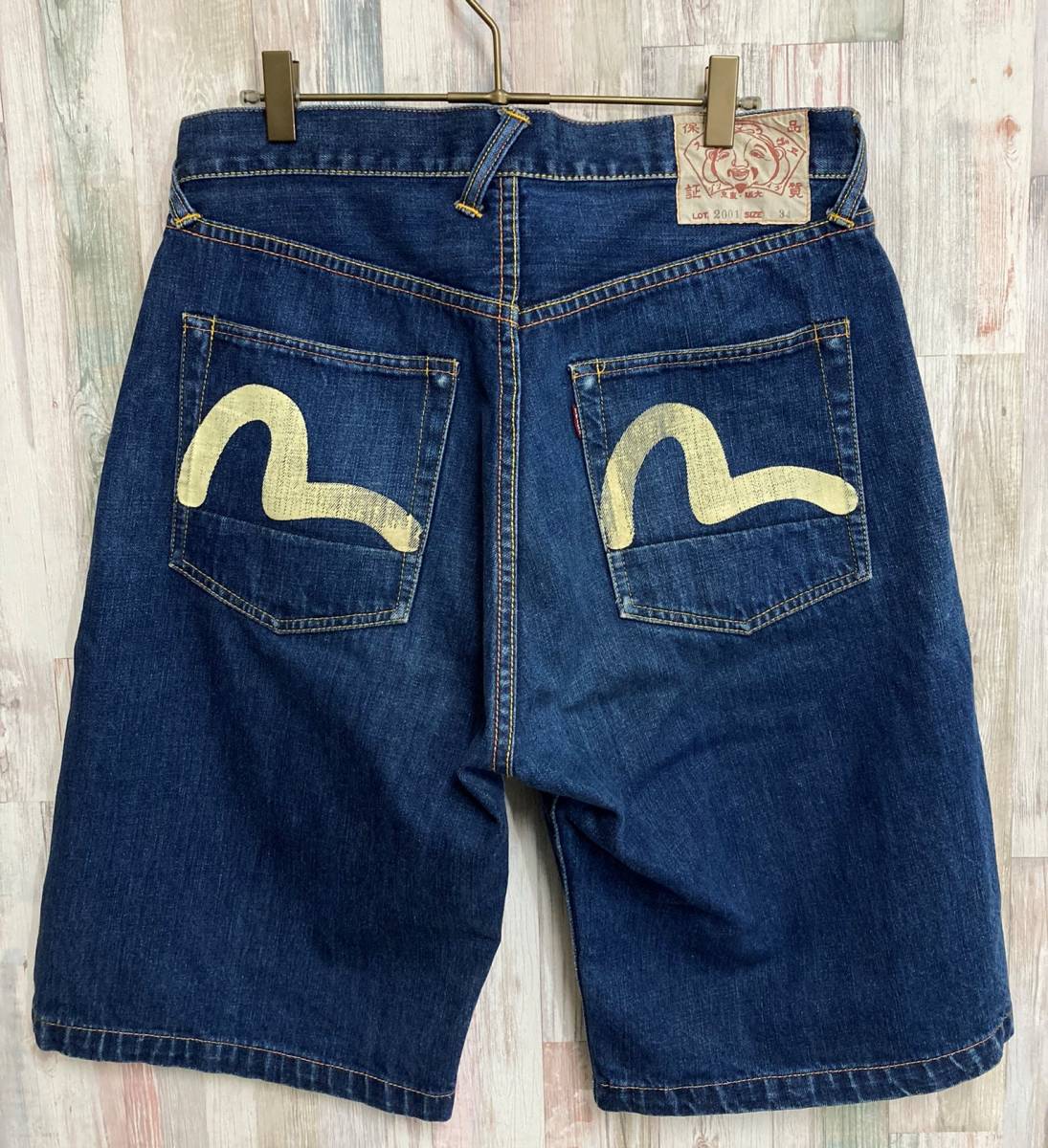 EVISU LOT 2001 エヴィス エビス カモメペイント デニム ショート 