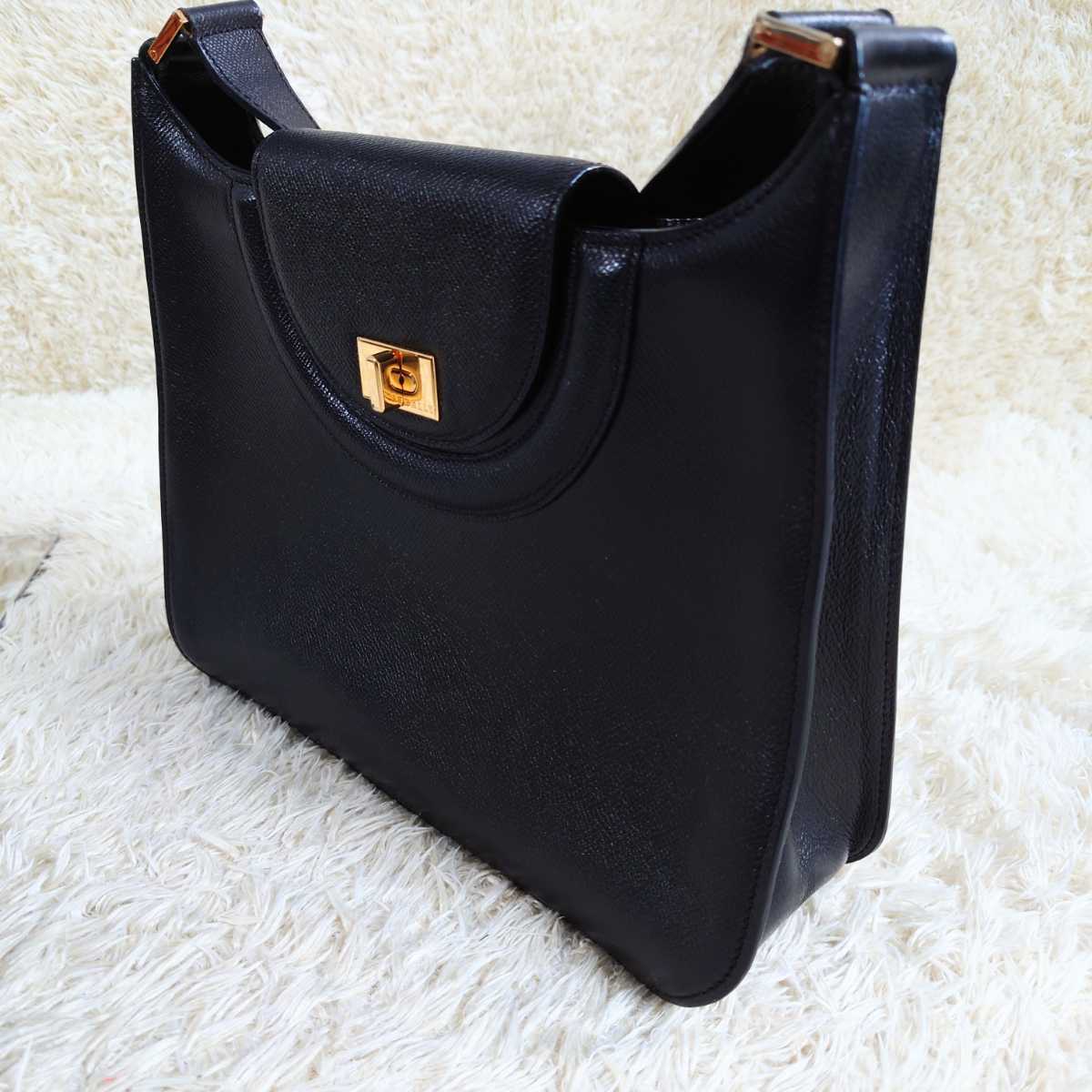 極美品】Bally バリー ショルダーバッグ ターンロック ゴールド金具 