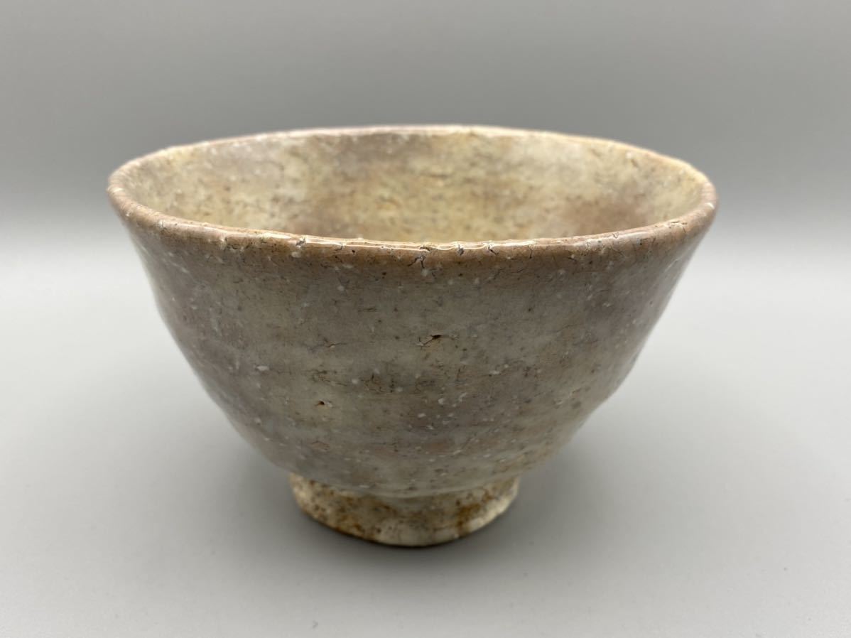 桃花島】B0094萩焼茶碗 江風庵 玉村 松月造 萩焼 茶碗 茶道具 共箱有り