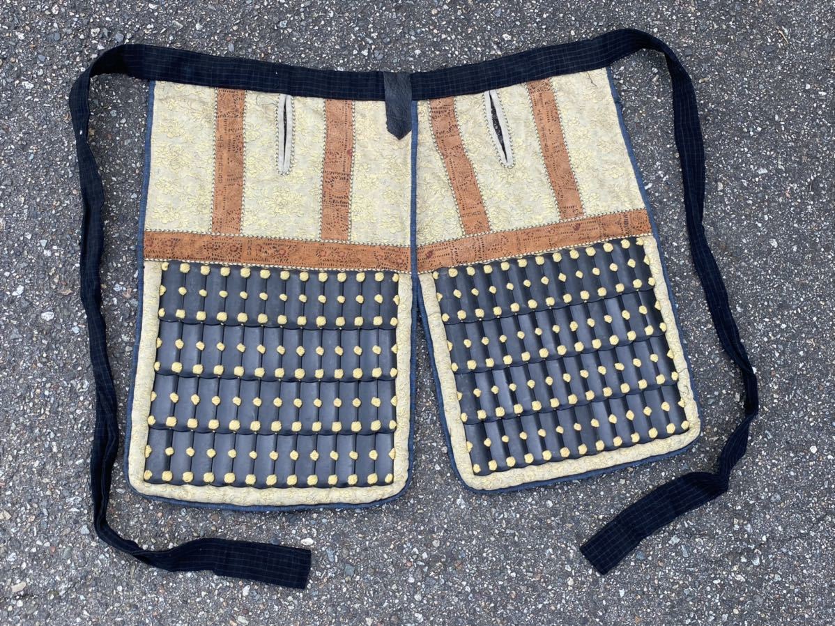 5ー【 鉄製 黒塗り 佩楯 】等身大甲冑 ＞戦国武将鎧時代行列武具 等身