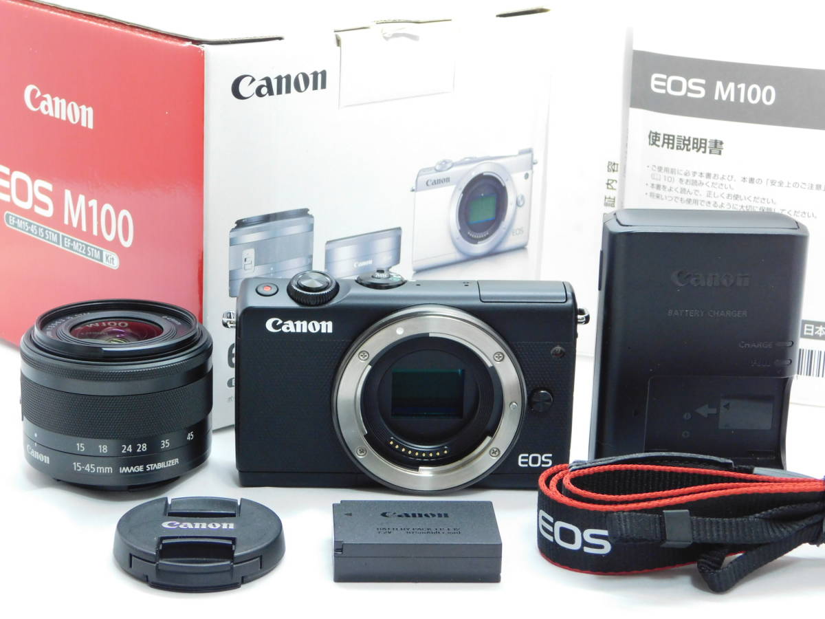 96661 □極上品□ Canon EOS M100 EF-M 15-45 IS STM レンズキット