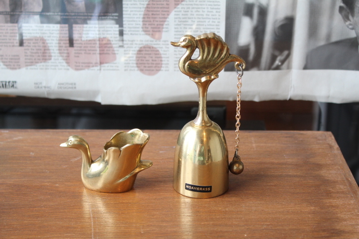 NOAHBRASS 真鍮 テーブルベル 爪楊枝入れ】呼び鈴 ノアブラス スワン