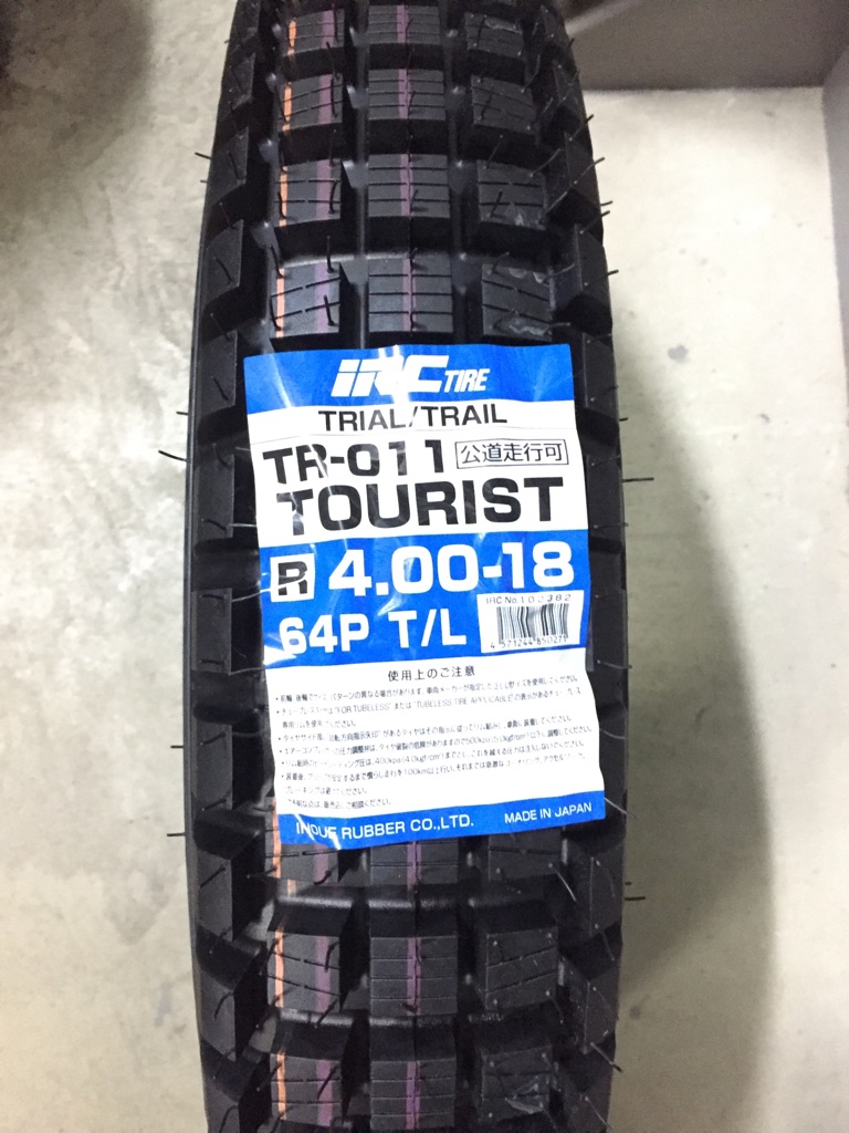 IRC TR-011 4.00-18 チューブレスタイヤ 4.00-18 IRC TRIAL TL irc TR-011 TOURIST - 64P : WINNER アイ