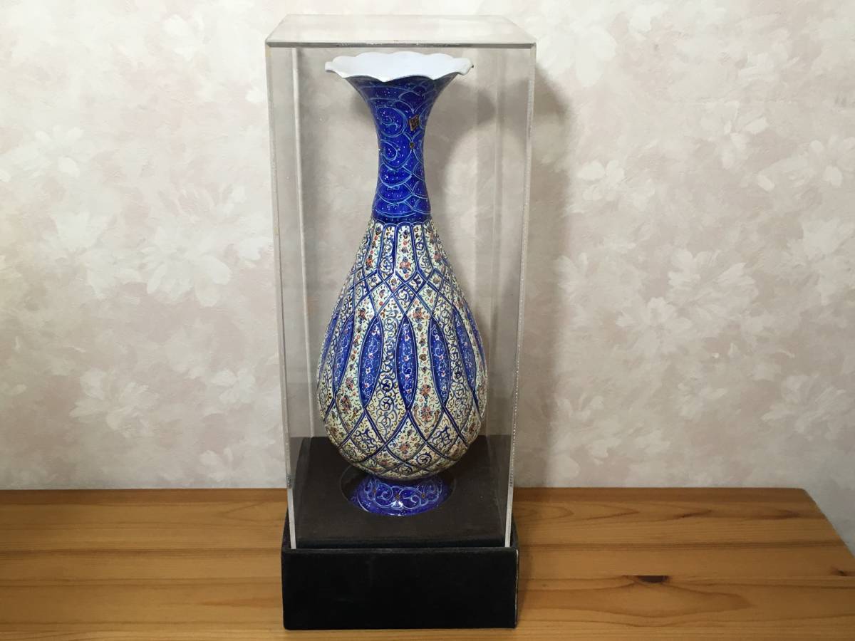 ミーナカーリー 花瓶 イラン 伝統美術工芸品 ミーナーカーリー