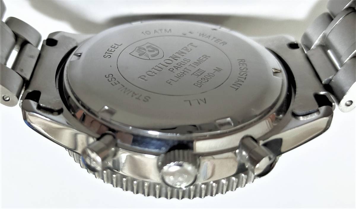 ピエール ギオネ P GUIONNET] 腕時計42mm クロノグラフ 10気圧防水 