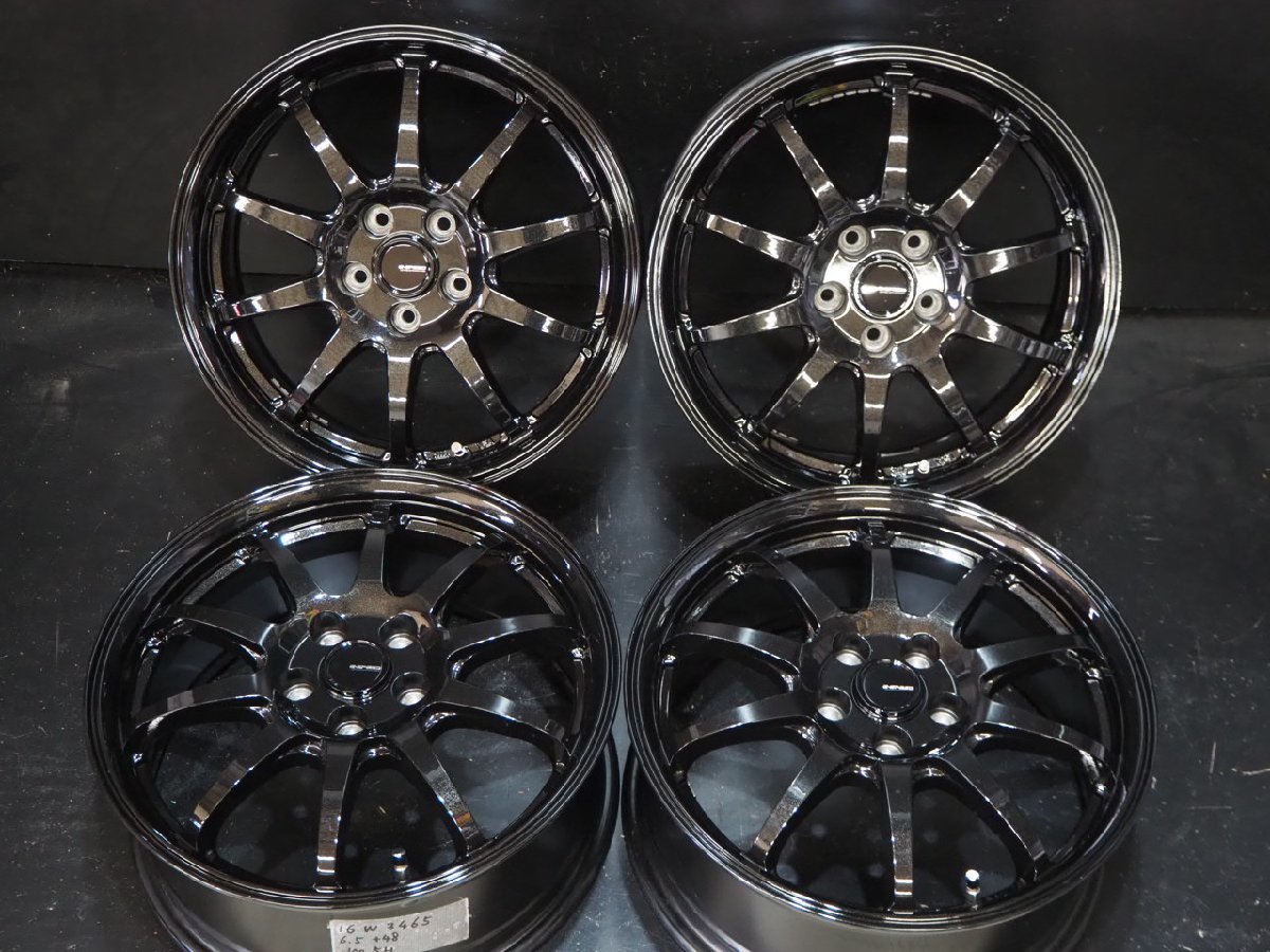 美品【 16×6.5J+48 100-5H 4本 】HOTSTUFF G.Speed G-04 / プリウス ウィッシュ 86 BRZ ラクティス インプレッサ レガシィ 等