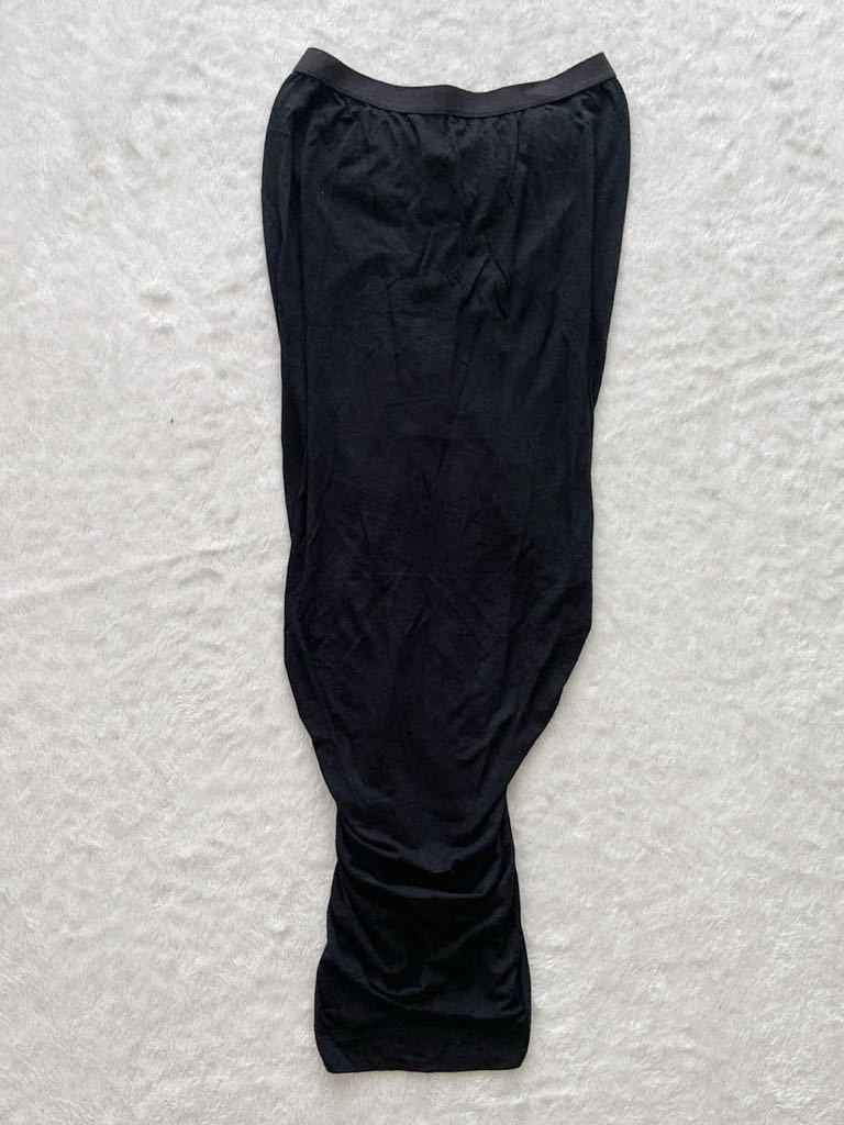 RICKOWENSLILIES sizeIT38 イタリア製ブラックデザインスカート ドレープ 黒 リックオウエンス タイトスカート ロングスカート rick owens