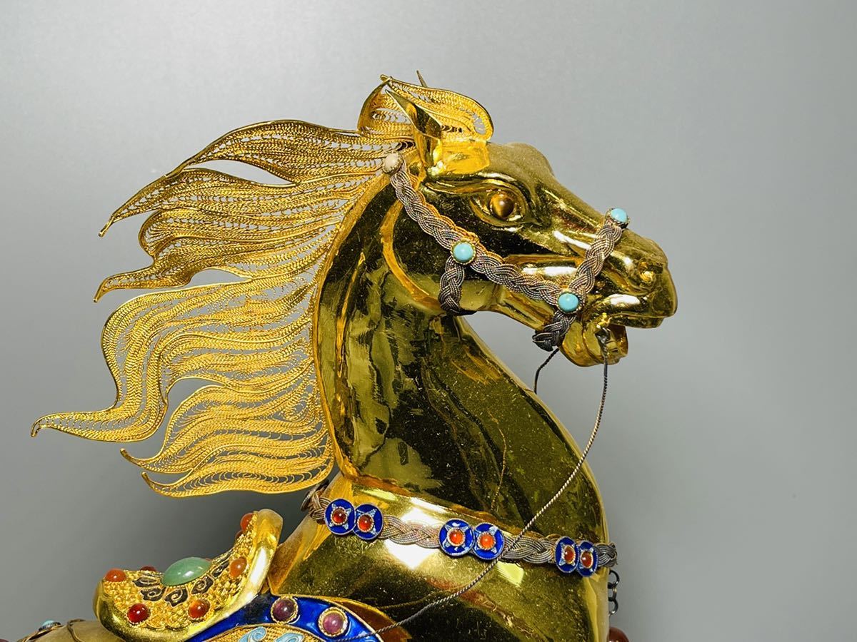 馬 七宝焼 中国工芸 金工細工馬置物 - メルカリ 置物 : 焼物 2026年 