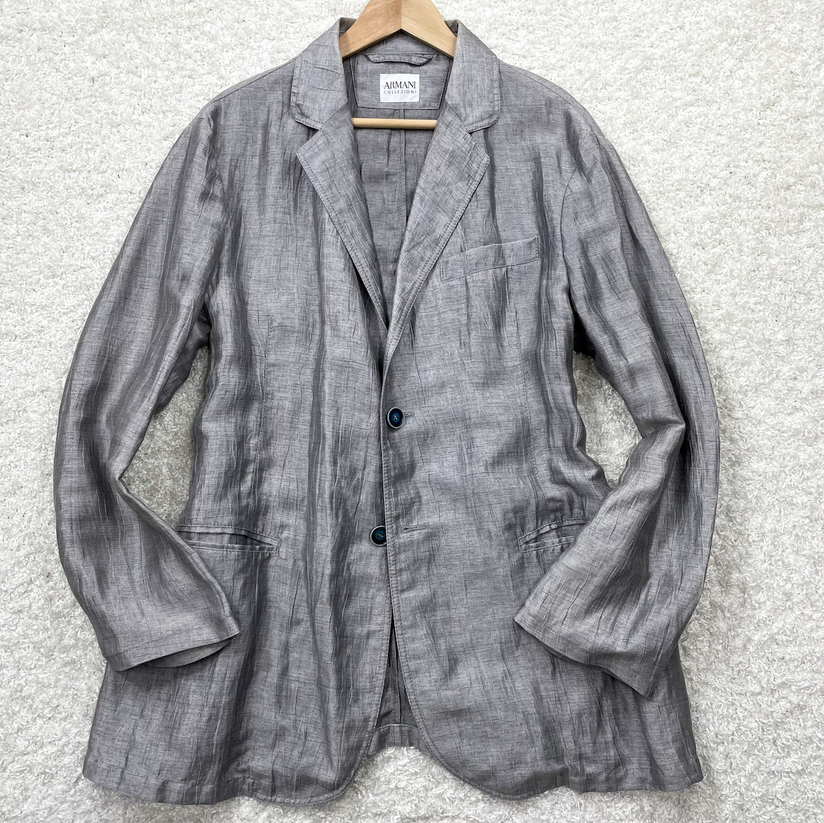 ARMANI COLLEZIONI】高級感溢れる夏コーデ◎リネン混 微光沢 