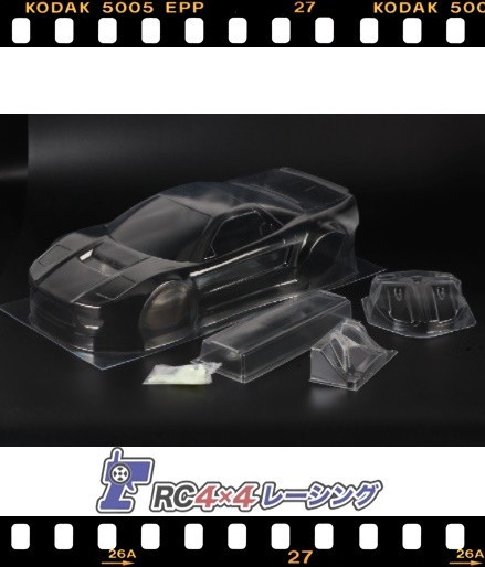 ■1/10 RC　HONDA NSX GT　レーシング■クリアボディ　デカールセット　リアウィング付き_3
