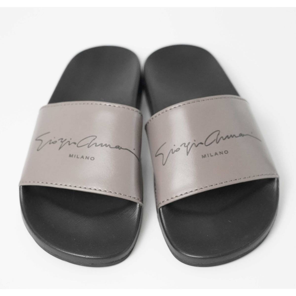 定価9万 新品 GIORGIO ARMANI ブラック／グレージュ サンダル サイズ6 