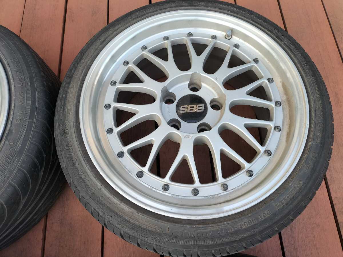 8J 9J バリ山 美品 BBS 17インチ アルミホイール 軽量鍛造 8J+45 9J+42 