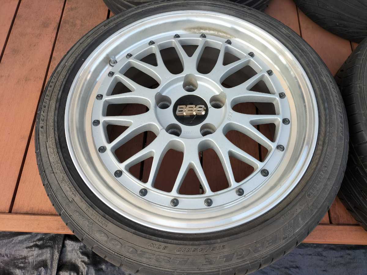8J 9J バリ山 美品 BBS 17インチ アルミホイール 軽量鍛造 8J+45 9J+42 