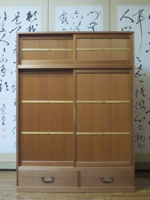 高級 水屋道具 杉 無垢材 柾目引戸 茶道具 煎茶棚 置水屋 茶箪笥 飾り棚