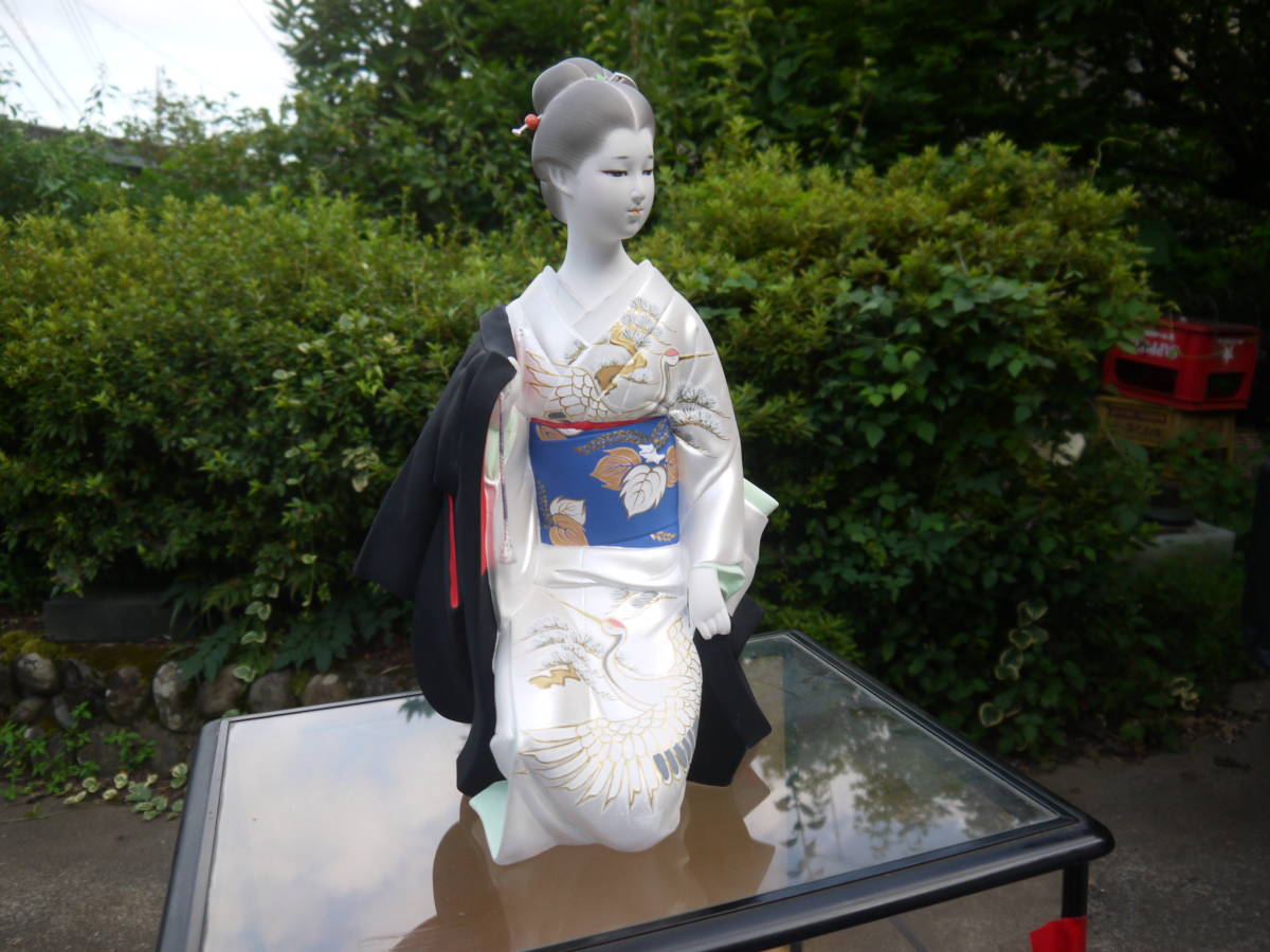 2JL22 H】博多人形 はくせん 美人もの 和風 伝統工芸 民芸品 素焼き