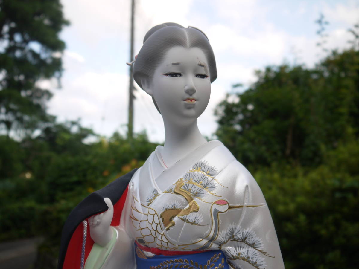 2JL22 H】博多人形 はくせん 美人もの 和風 伝統工芸 民芸品 素焼き