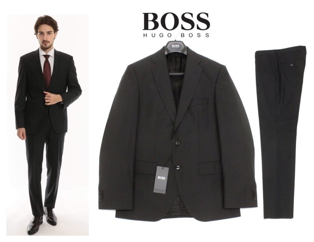 本物保証，HOT 22万 46=S BOSS ヒューゴボス 墨黒系シルクウールスーツ johnstons2/lenon 1円(その他)｜売買されたオークション情報、yahooの商品情報をアーカイブ公開 - オークファン 男性用