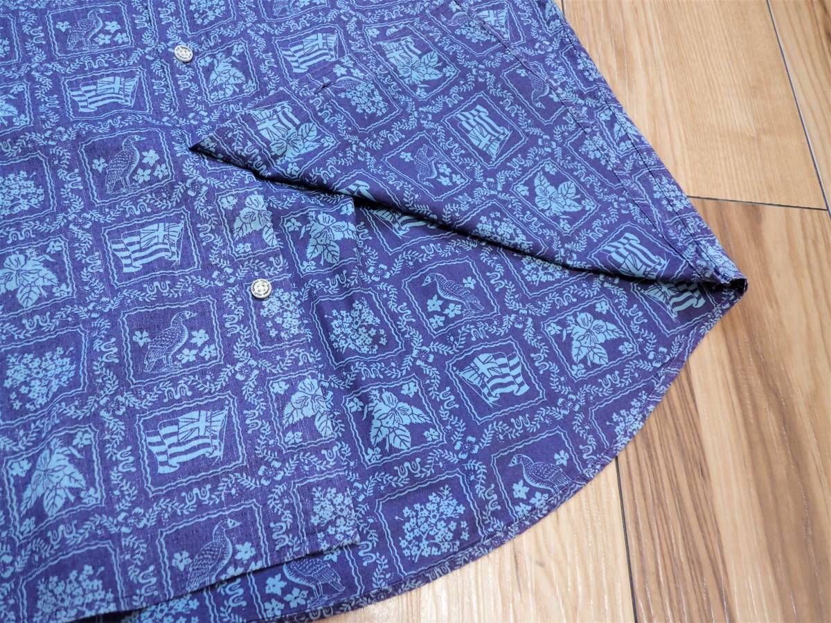 ☆reyn spooner　☆レインスプーナー　☆コットン　☆ボタンダウン　☆アロハシャツ　☆ロゴボタン　☆ブルー　☆メンズ　☆大寸　☆XL Reyn Spooner レインスプーナー トートバッグ spooner（レインスプーナー） 総柄